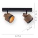 Leuchten Direkt 11466-18 - Spotlampe GABRIEL 2xE14/25W/230V mangotræ