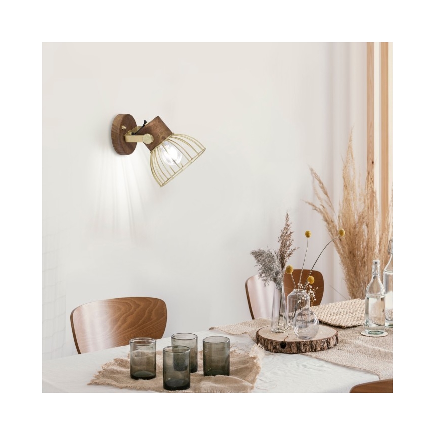 Leuchten Direkt 11486-60 - Vægspot ALAMI 1xE27/25W/230V mangotræ
