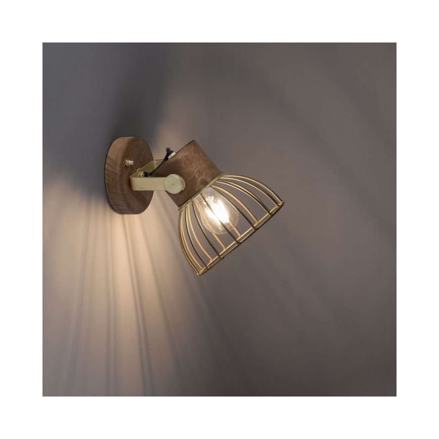 Leuchten Direkt 11486-60 - Vægspot ALAMI 1xE27/25W/230V mangotræ