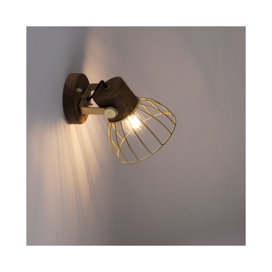 Leuchten Direkt 11486-60 - Vægspot ALAMI 1xE27/25W/230V mangotræ