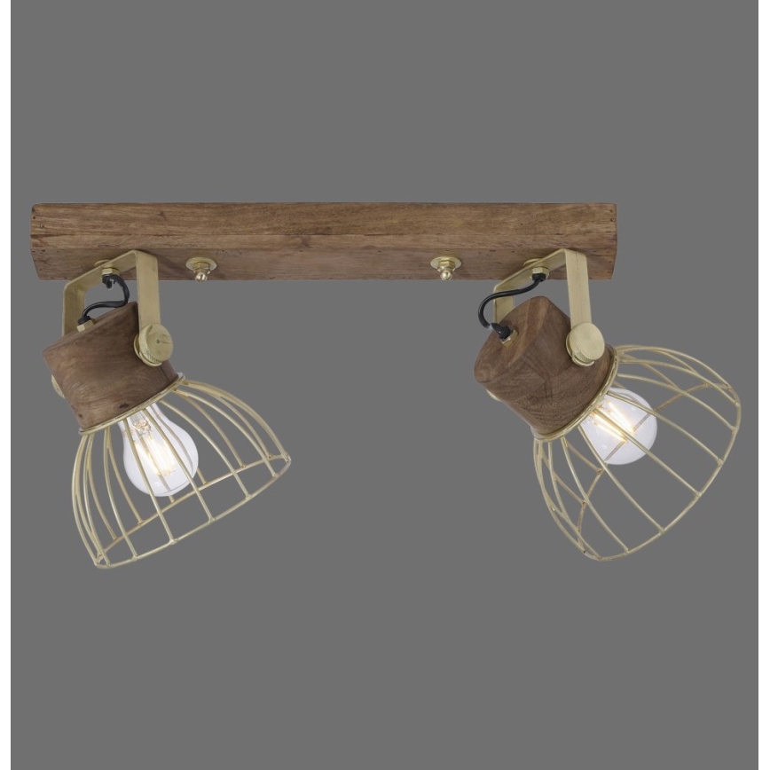 Leuchten Direkt 11487-60 - Spotlampe ALAMI 2xE27/25W/230V mangotræ