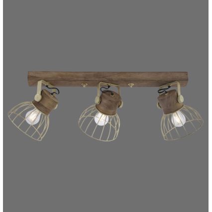 Leuchten Direkt 11488-60 - Spotlampe ALAMI 3xE27/25W/230V mangotræ