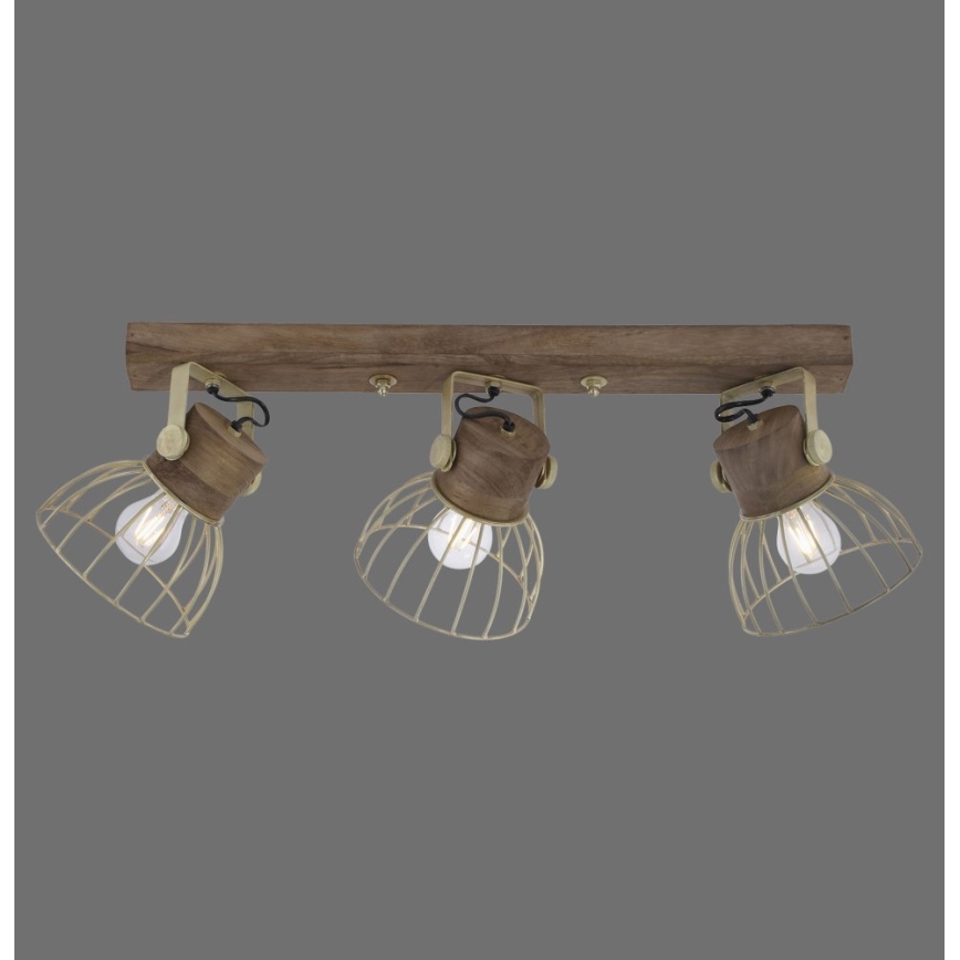 Leuchten Direkt 11488-60 - Spotlampe ALAMI 3xE27/25W/230V mangotræ