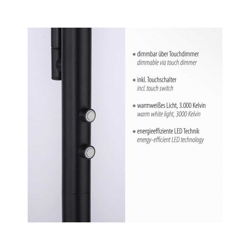 Leuchten Direkt 11710-18 - LED gulvlampe dæmpbar HANS LED/21,5W/230V + LED/4W
