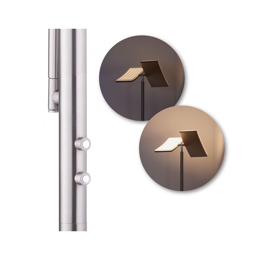 Leuchten Direkt 11725-55 - LED gulvlampe m. touch-funktion dæmpbar RUBEN 2xLED/11W/230V + LED/4W