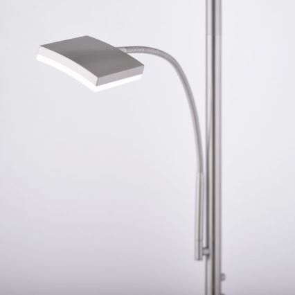 Leuchten Direkt 11725-55 - LED gulvlampe m. touch-funktion dæmpbar RUBEN 2xLED/11W/230V + LED/4W