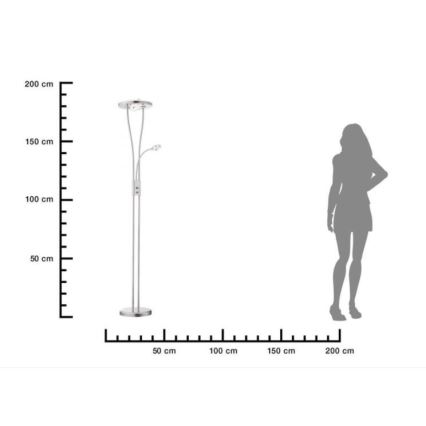 Leuchten Direkt 11778-55 - LED gulvlampe dæmpbar HELIA LED/16,8W/230V + 2xLED/3,8W