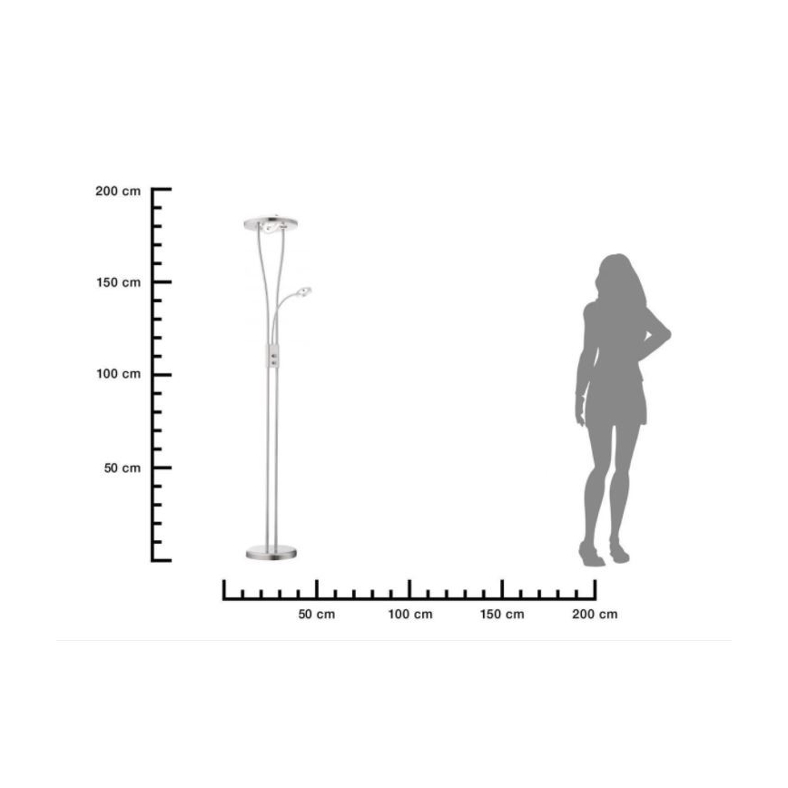Leuchten Direkt 11778-55 - LED gulvlampe dæmpbar HELIA LED/16,8W/230V + 2xLED/3,8W