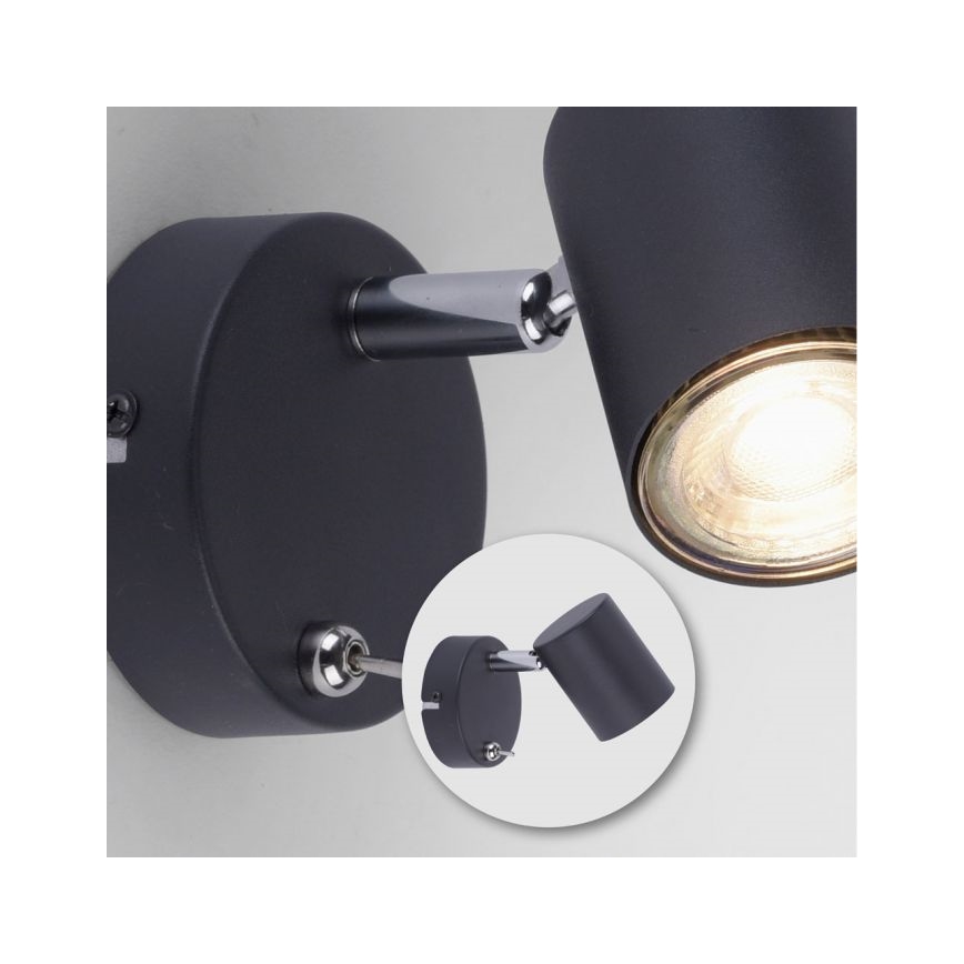 Leuchten Direkt 11941-13 - LED vægspot TARIK 1xGU10/5W/230V sort