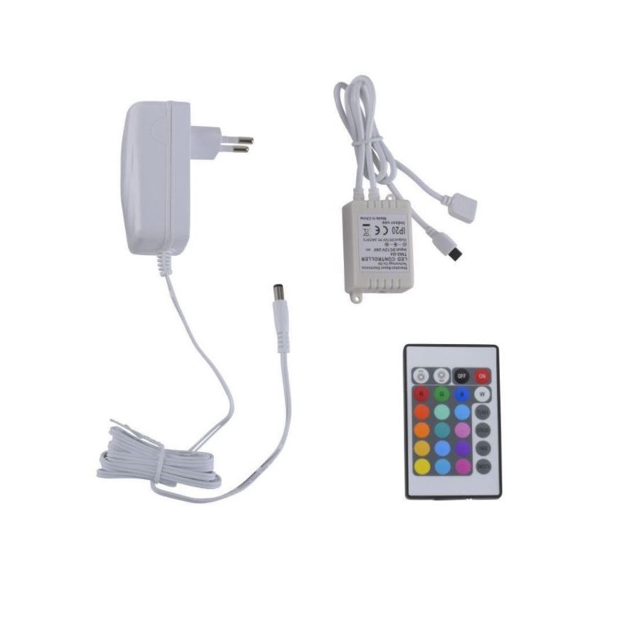 Leuchten Direkt 1210-70-BH - LED lysbånd dæmpbart RGB-farver TEANIA 3m 16,2W/12/230V + fjernbetjening