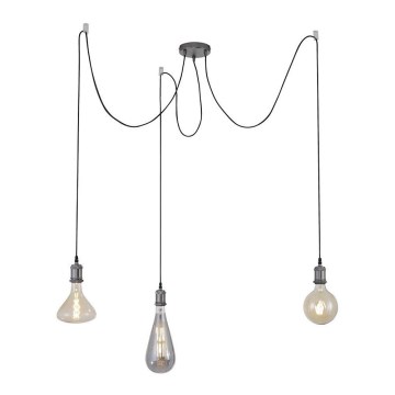 Leuchten Direkt 13571-18 - Pendel DIY 3xE27/60W/230V edderkop sort