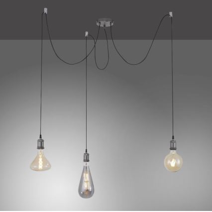 Leuchten Direkt 13571-18 - Pendel DIY 3xE27/60W/230V edderkop sort