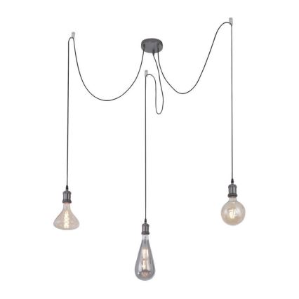 Leuchten Direkt 13571-18 - Pendel DIY 3xE27/60W/230V edderkop sort