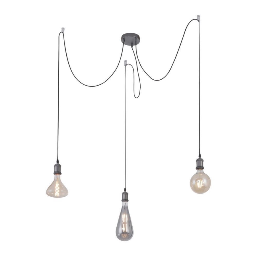Leuchten Direkt 13571-18 - Pendel DIY 3xE27/60W/230V edderkop sort