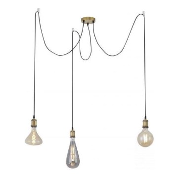 Leuchten Direkt 13571-60 - Pendel DIY 3xE27/60W/230V edderkop messing