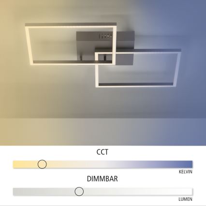 Leuchten Direkt 14141-18 - LED loftlampe dæmpbar IVEN 2xLED/13,5W/230V + fjernbetjening