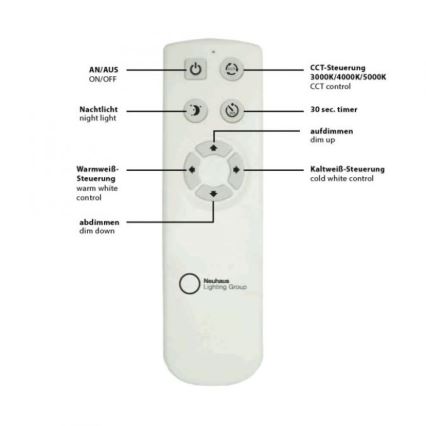 Leuchten Direkt 14227-16 - LED loftlampe dæmpbar JONAS LED/22W/230V 3000-5000K + fjernbetjening