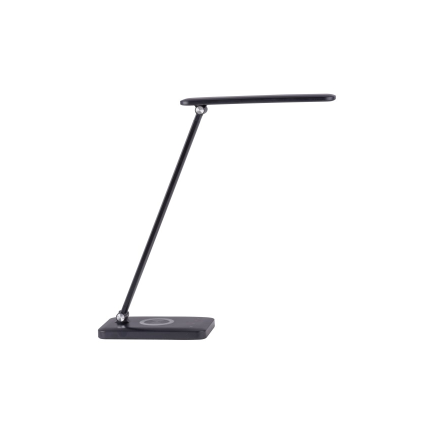 Leuchten Direkt 14415-16 - LED bordlampe m. touch-funktion og trådløs opladning dæmpbar FLORENTINA LED/5W/230V 3000-5000K sort + USB