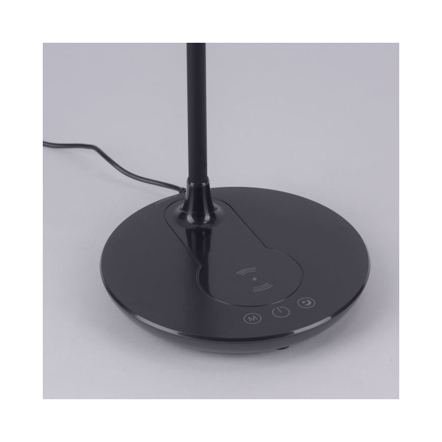 Leuchten Direkt 14416-18 - LED bordlampe med trådløs opladning og touch-funktion dæmpbar ASTRID LED/5W/230V 3000/4000/5500K + USB