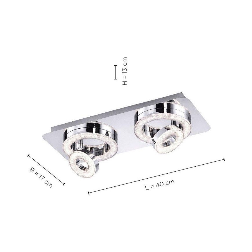 Leuchten Direkt 14521-17 - LED loftlampe TIM 2xLED/2,8W/230V + 2xLED/3,1W