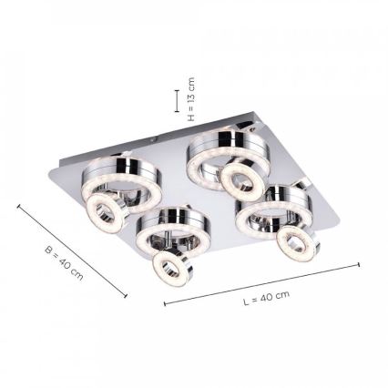 Leuchten Direkt 14522-17 - LED spotlampe TIM 4xLED/2,8W/230V + 4xLED/3,1W