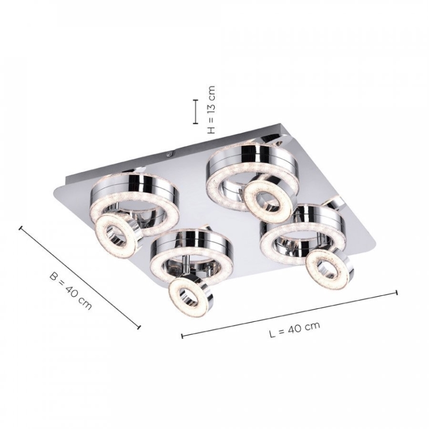 Leuchten Direkt 14522-17 - LED spotlampe TIM 4xLED/2,8W/230V + 4xLED/3,1W
