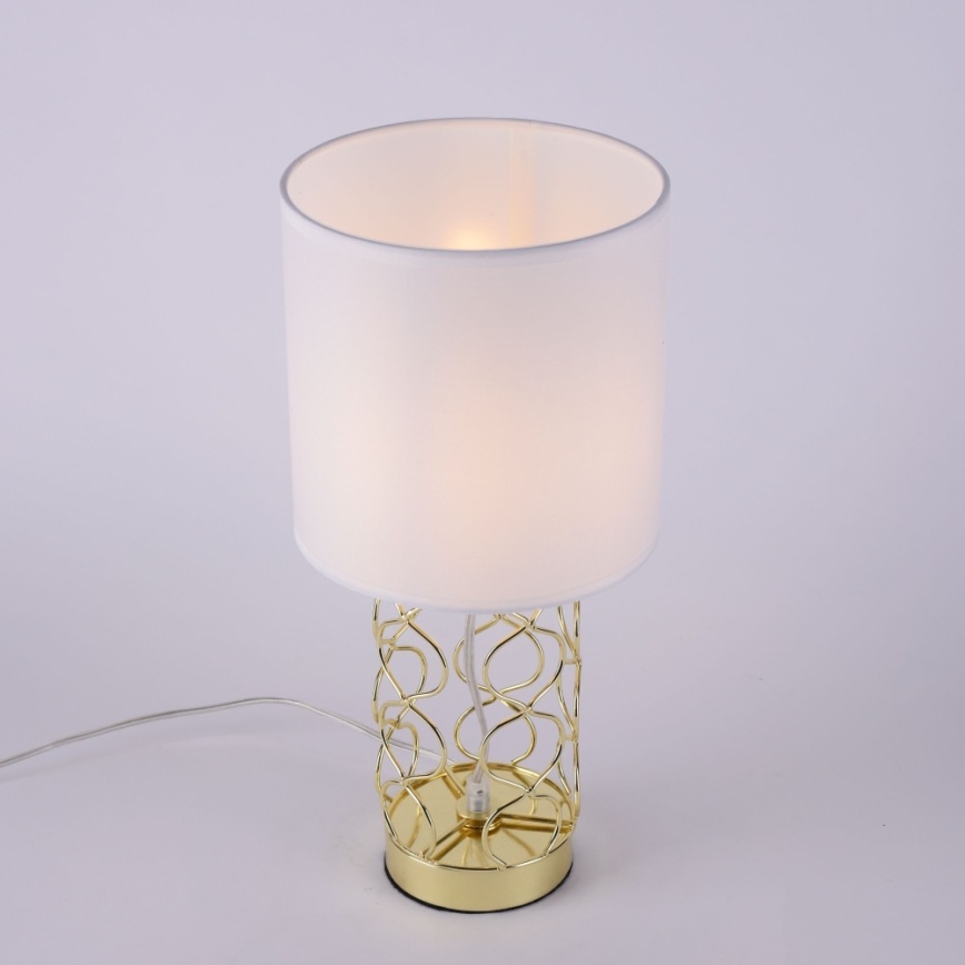 Leuchten Direkt 14615-12 - Bordlampe DEVA 1xE14/40W/230V guldfarvet