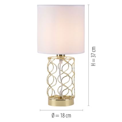 Leuchten Direkt 14615-12 - Bordlampe DEVA 1xE14/40W/230V guldfarvet