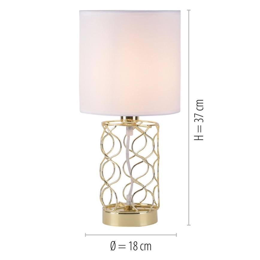 Leuchten Direkt 14615-12 - Bordlampe DEVA 1xE14/40W/230V guldfarvet