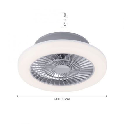 Leuchten Direkt 14645-55 - LED lampe med ventilator LEONARD LED/27W/230V