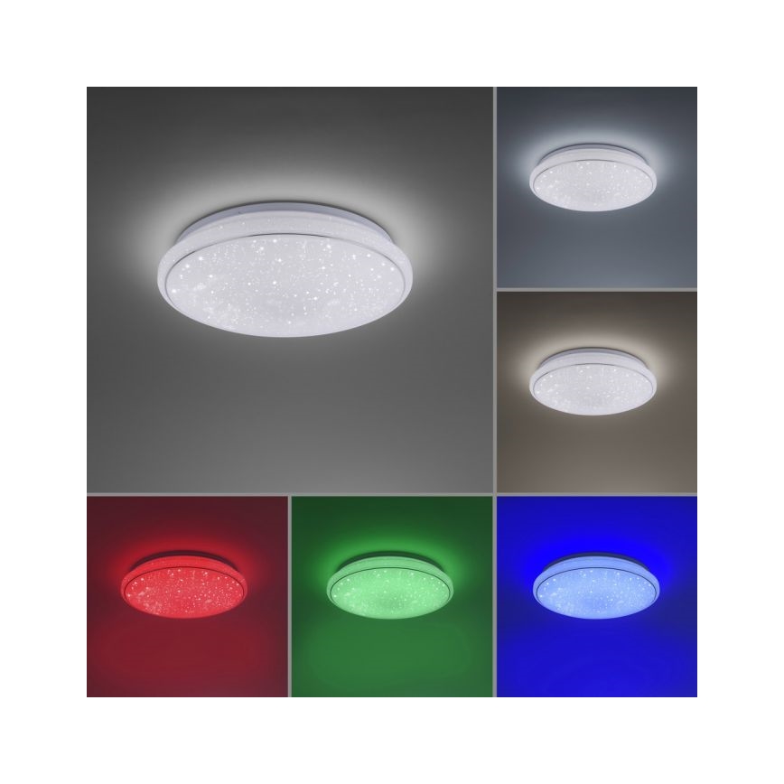 Leuchten Direkt 14743-16 - LED loftlampe dæmpbar RGB-farver JUPI LED/28W/230V Tuya 2700-5000K + fjernbetjening