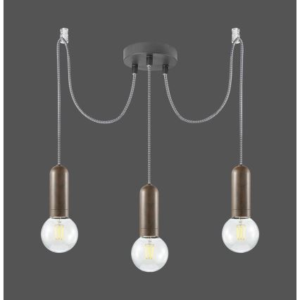 Leuchten Direkt 14776-48 - Pendel TURN ME 3xE27/60W/230V edderkop