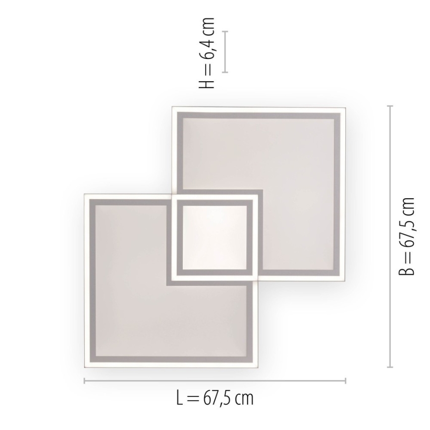 Leuchten Direkt 14855 - 16 - LED loftlampe dæmpbar EDGING LED/51W/230V 2700-5000K + fjernbetjening