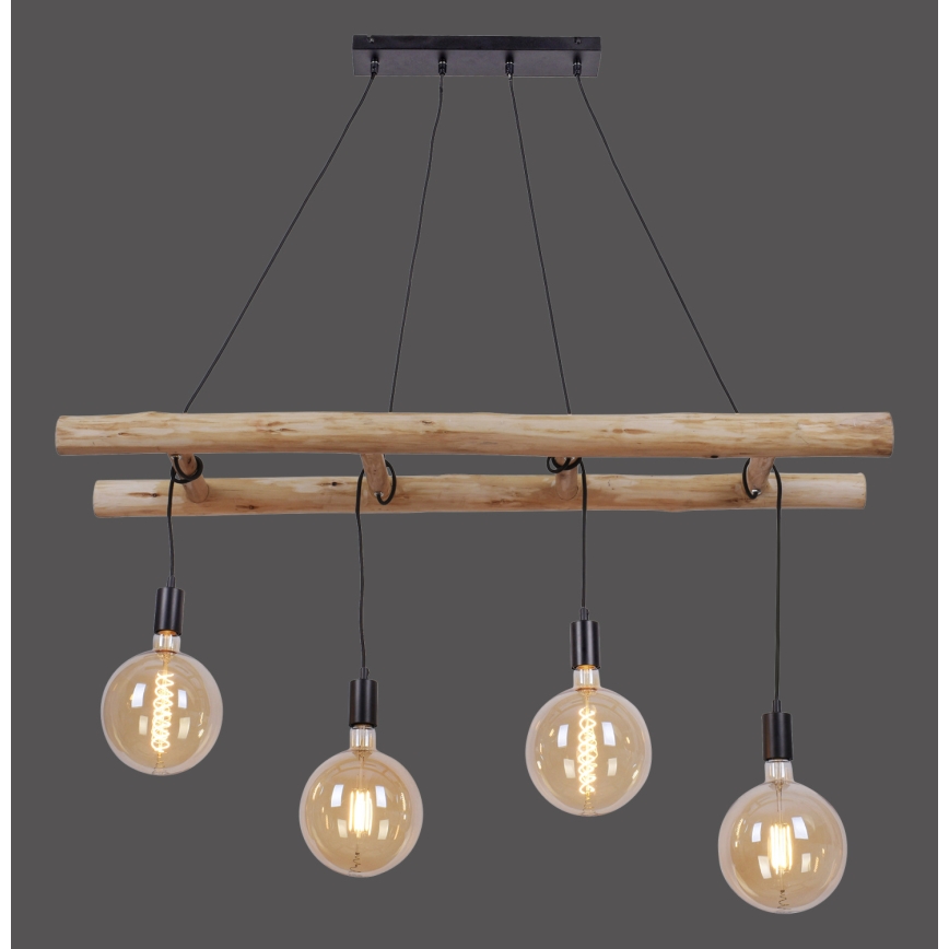 Leuchten Direkt 15025-18 - Pendel EDGAR 4xE27/60W/230V eukalyptus