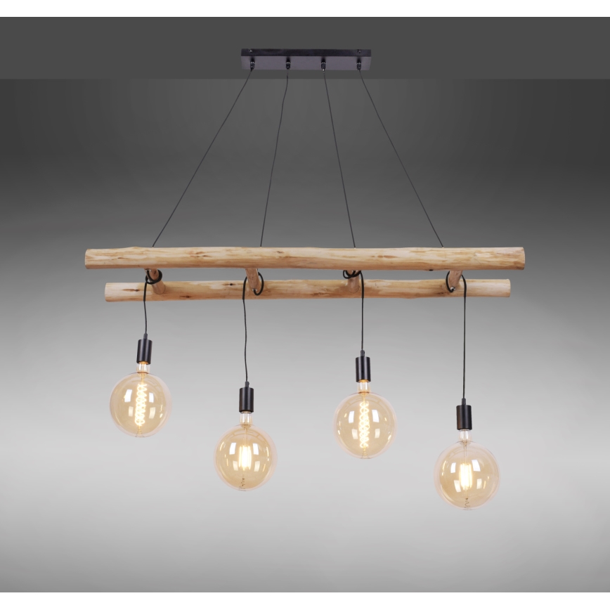 Leuchten Direkt 15025-18 - Pendel EDGAR 4xE27/60W/230V eukalyptus