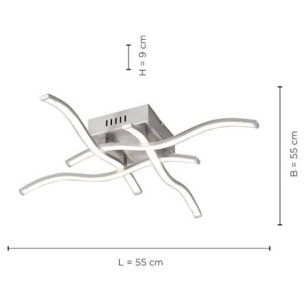 Leuchten Direkt 15131-55 - LED loftlampe WAWE 4xLED/4,6W/230V mat krom