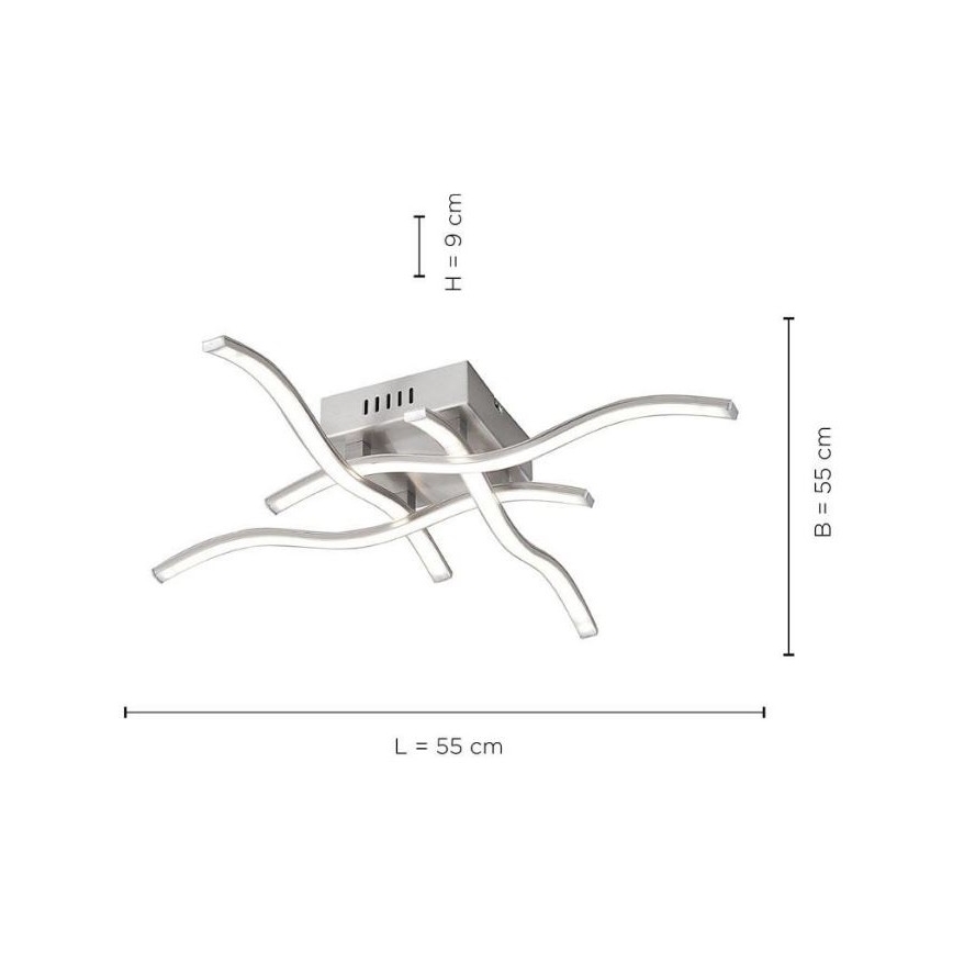 Leuchten Direkt 15131-55 - LED loftlampe WAWE 4xLED/4,6W/230V mat krom