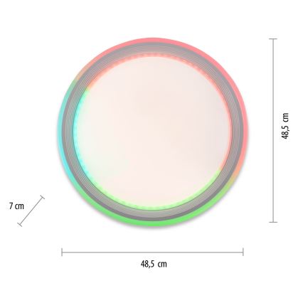 Leuchten Direkt 15154-16 - LED loftlampe dæmpbar RGB-farver EDGING LED/39W/230V + fjernbetjening