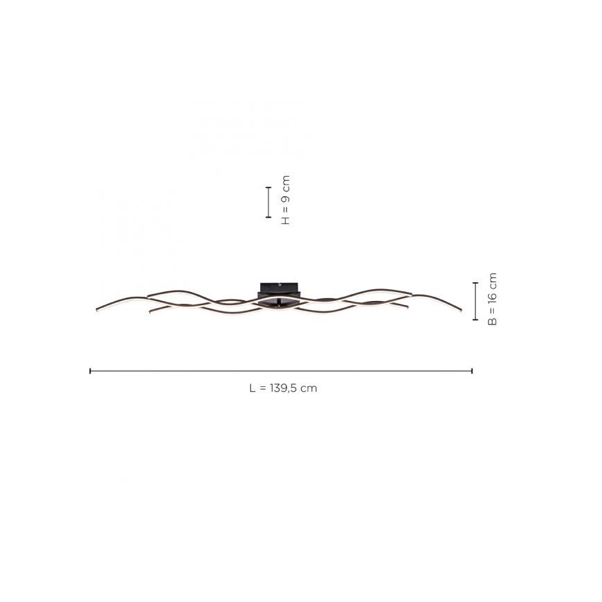 Leuchten Direkt 15167-18 - LED loftlampe WAWE 2xLED/12,5W/230V+1xLED/17W