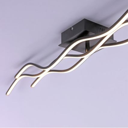 Leuchten Direkt 15167-18-LED Påbygget loftlampe WAWE 2xLED/12,5W/230V+LED/17W sort