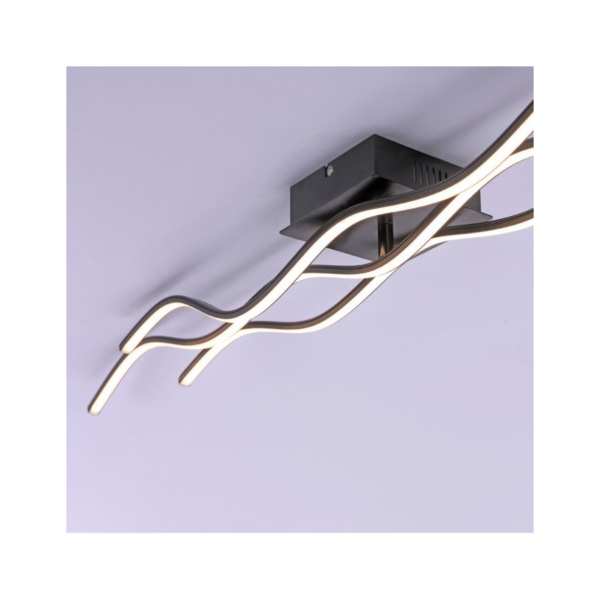 Leuchten Direkt 15167-18-LED Påbygget loftlampe WAWE 2xLED/12,5W/230V+LED/17W sort