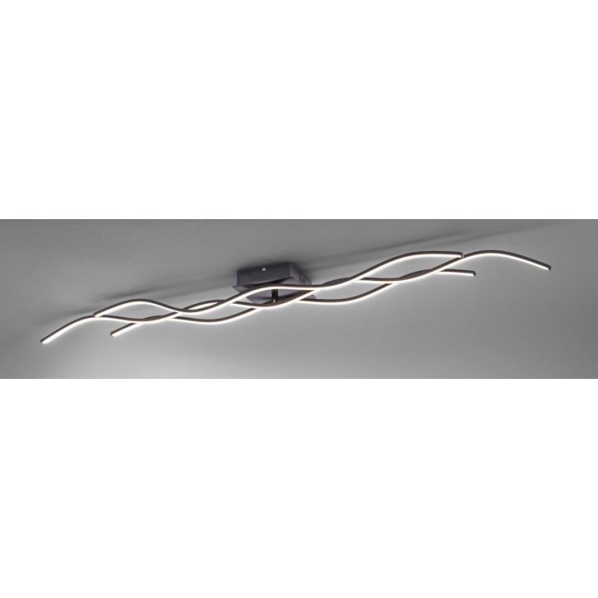 Leuchten Direkt 15167-18-LED Påbygget loftlampe WAWE 2xLED/12,5W/230V+LED/17W sort