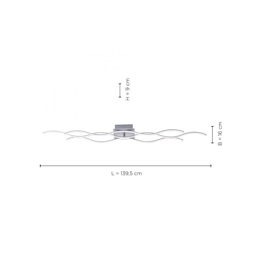 Leuchten Direkt 15167-55 - LED loftlampe WAWE 2xLED/12,5W/230V+1xLED/17W
