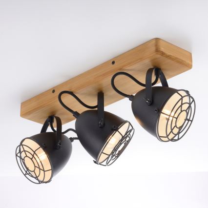 Leuchten Direkt 15173-18 - Spotlampe BEETLE 3xE14/10W/230V fyrretræ