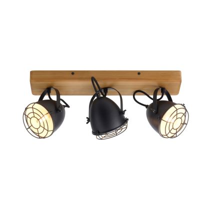 Leuchten Direkt 15173-18 - Spotlampe BEETLE 3xE14/10W/230V fyrretræ