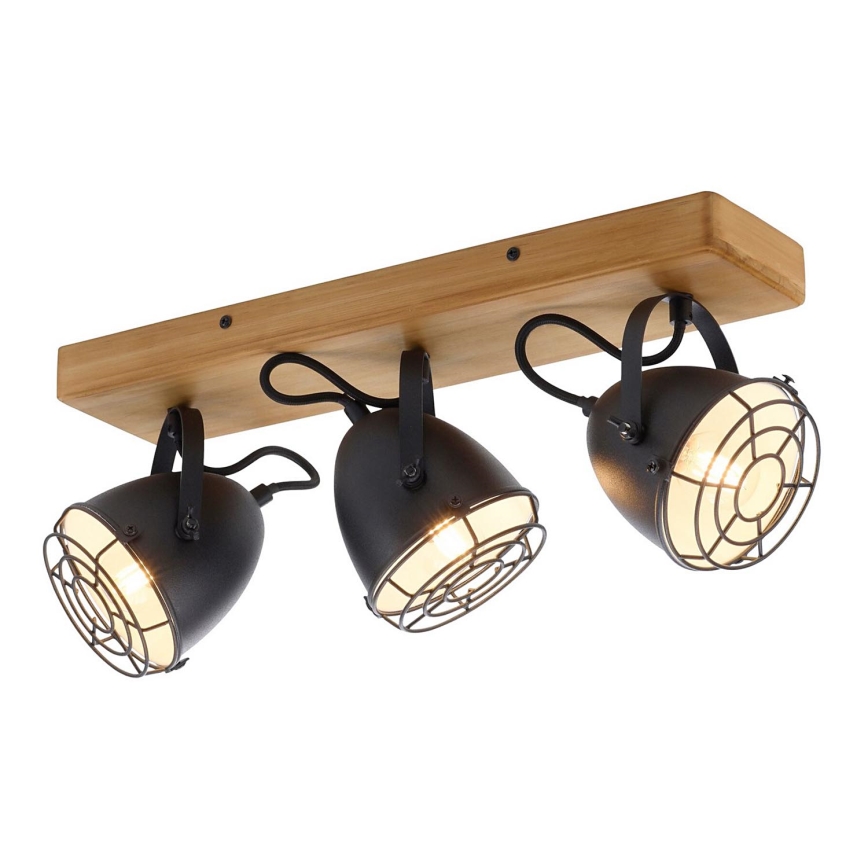 Leuchten Direkt 15173-18 - Spotlampe BEETLE 3xE14/10W/230V fyrretræ