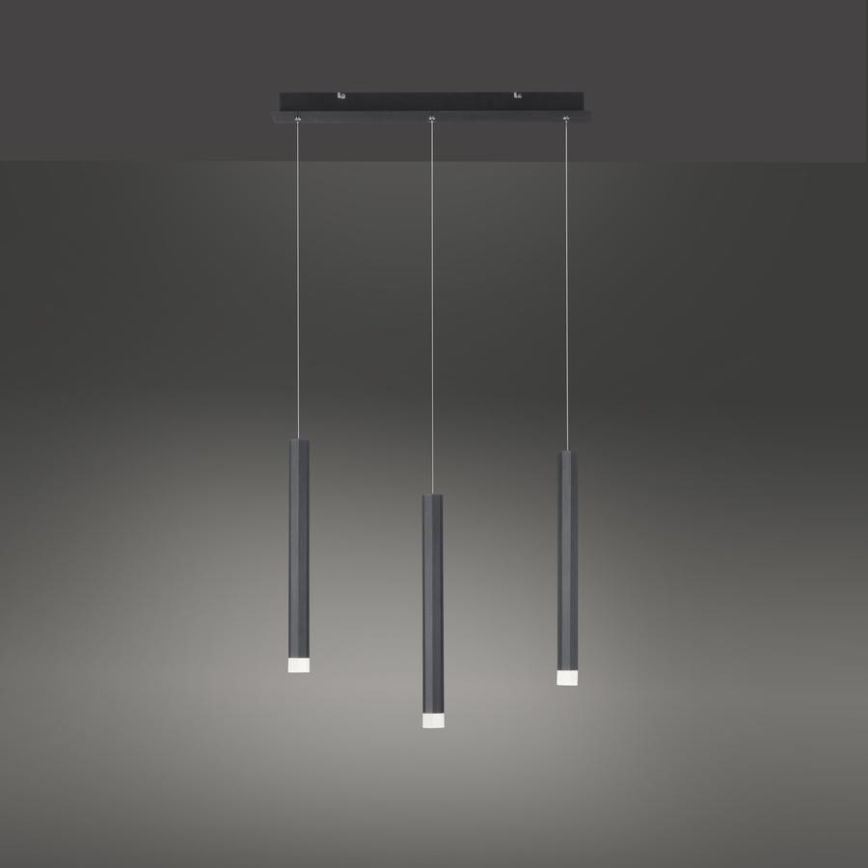 Leuchten Direkt 15203-18 - LED pendel 3xLED/4,8W/230V sort
