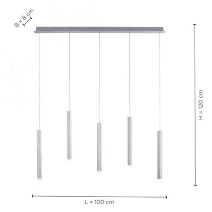 Leuchten Direkt 15205-95 - LED pendel BRUNO 5xLED/4,8W/230V