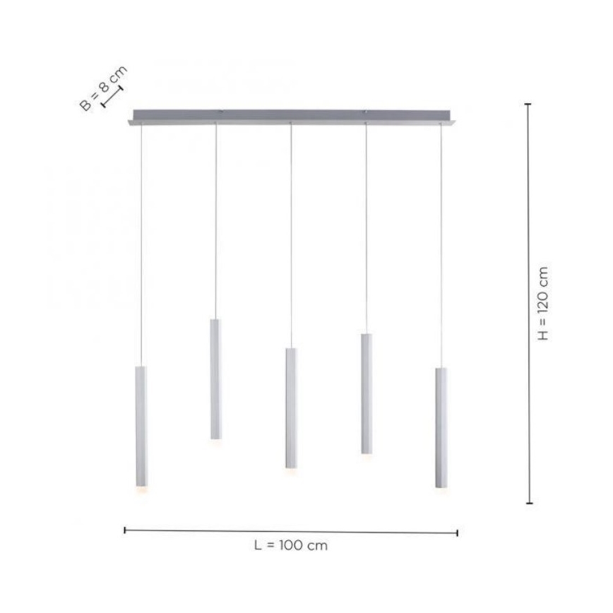 Leuchten Direkt 15205-95 - LED pendel BRUNO 5xLED/4,8W/230V