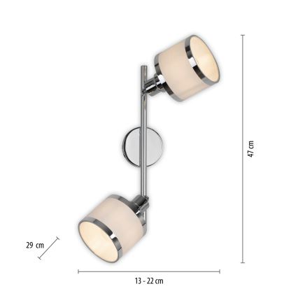 Leuchten Direkt 15372-17 - Spotlampe ACCOR 2xE14/25W/230V